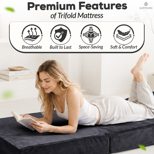 Sapphire folding mattress tri - mattress,